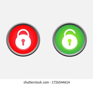 Illustration vector graphic of lock and unlock icon