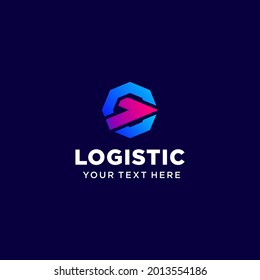 Ilustración vectorial gráfico del logotipo logístico. Logo del servicio de entrega. Icono de Web, Red Digital, Tecnología y Marketing. encajar en su negocio o empresa