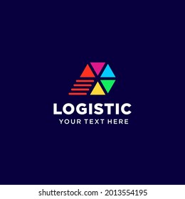 Ilustración vectorial gráfico del logotipo logístico. Logo del servicio de entrega. Icono de Web, Red Digital, Tecnología y Marketing. encajar en su negocio o empresa