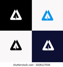 illustration vector graphic of logo airplane symbol inside a triangle or A. perfect for technology, industry, ets. its simple logo