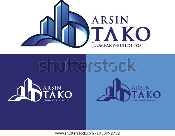 Illustration vector graphic of logo Arsin Tako\
showing his proportion. perfect for industry Buildings, Corporate,\
Start Up etc