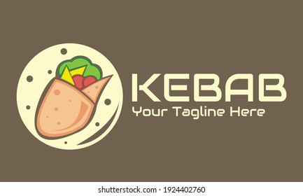 illustration vector graphic of logo of beef-filled roast kebabs, perfect for fast food, restaurant, cafe, resto, etc.

