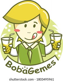 Illustration vector graphic of logo boba showing his Fresh Boba. 
Perfect for industri the Drink etc