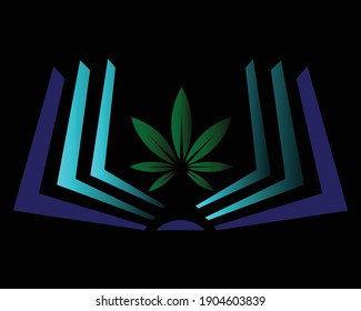 Vektorgrafik von Logo-Buch und Blättern