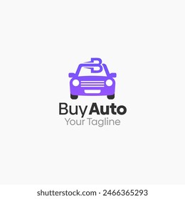 Illustration Vector Graphic Logo of Buy Auto. Merging Concepts of Initial Alphabet B and Car Shape. Good for business, startup, company logo