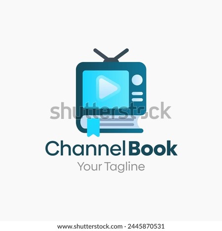 Illustration Vector Graphic Logo of Channel Book Merging Concepts of a Book and Television. Good for Education, Course, Learning, Academy etc