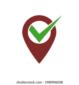 gráfico vectorial de ilustración de ubicación de comprobación de logotipo
