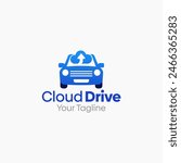 Illustration Vector Graphic Logo of Cloud Drive. Merging Concepts of a Cloud and Car Shape. Good for business, startup, company logo