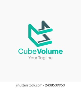 Illustration Vector Graphic Logo of Cube Volume. Merging Concepts of a Box and initial alphabet C Shape. Good for Cargo, agency and etc