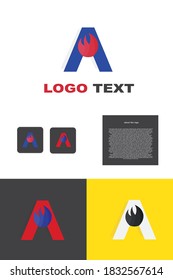illustration vector graphic of logo design perfect for brand logo, fire logo, antivirus, personal , security , logo a, modern. etc