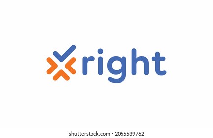 illustration vector graphic logo design for combination an abstract letter X with a checklist sign