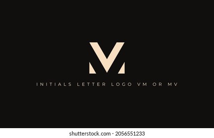 diseño de logotipo gráfico vectorial de ilustración para letras combinadas V y M de forma creativa y única, con un estilo sencillo, moderno, minimalista, elegante y sofisticado.