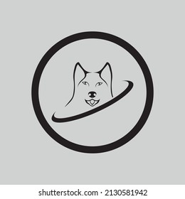 illustration vector graphic logo design for dog head