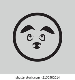 illustration vector graphic logo design for dog head