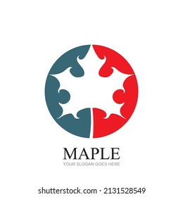 illustration vector graphic logo design for maple leaf