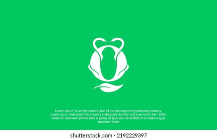 illustration vector graphic logo design, O and Q monogram pictogram logo with snake and leaf