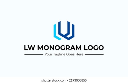 Illustration Vector Graphic Logo Design, Abstract L W Monogram Logo, Masculine Modern Geometric