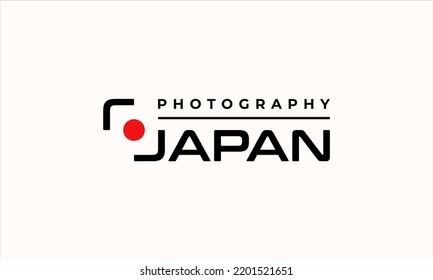 illustration vector graphic logo design. combination logotype JAPAN, frame, and japan symbol flag