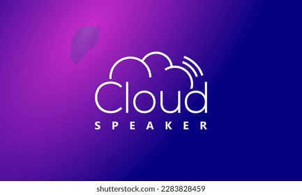illustration vector graphic logo design. combination logotype cloud and speaker wave. simple, modern