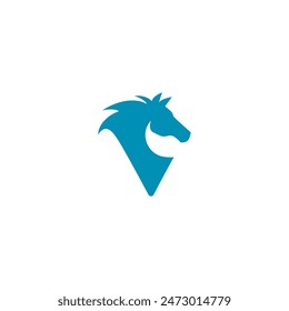 illustration vector graphic logo design of horse luxury emblem, finance and business icon, with horse head flat metallic