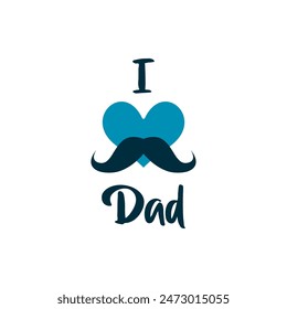 illustration vector graphic logo design of Happy Father's day, finance and business icon, with arrow grow Statistic suitable for father days banner with tie, mustache and love symbol 8