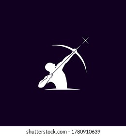 illustration vector graphic logo designs. logomark, pictogram logo silhouette sagittarius archer