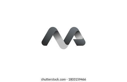 ilustración vectorial gráfico simple minimalista moderno marca de letra en monograma M diseño de logotipo