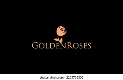 ilustración vectorial diseños de logotipo gráfico, logotipo de tipografía de logotipo GOLDEN ROSES con color rosa dorado, clásico hermoso
