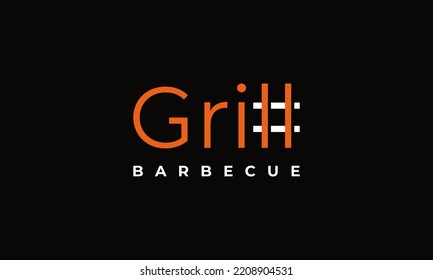 ilustración vectorial diseños de logotipo gráfico, logotipo de tipografía de logotipo Grill Barbecue, estilo moderno minimalista