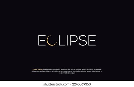 illustration vector graphic logo designs. typography, logotype for ECLIPSE, with letter C as the graphic. simple, minimalist, modern style