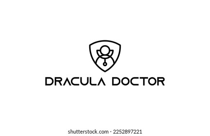 illustration vector graphic logo designs. pictogram, emblem, badge logo, combination doctor and dracula