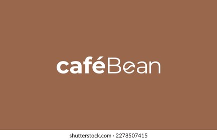 illustration vector graphic logo designs. logotype typography logo cafe bean, coffee bean. simple, minimalist style