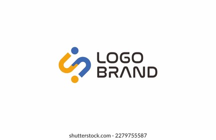 ilustración de diseños de logotipo gráfico vectorial. letra S del logotipo del pictograma, con color amarillo y azul