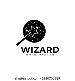 illustration vector graphic logo designs. logogram, pictogram logo combination wizard, witch.