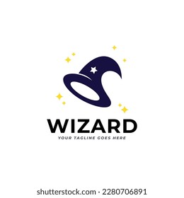 illustration vector graphic logo designs. logogram, pictogram logo combination wizard, witch.