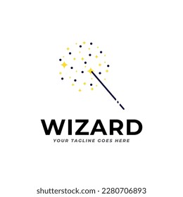 illustration vector graphic logo designs. logogram, pictogram logo combination wizard, witch.