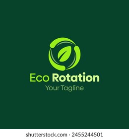 Ilustración Vector Logo gráfico de la rotación ecológica. Combinación de los conceptos de una forma de torbellino de hoja y de giro. Bueno para el negocio, inicio, logotipo de la empresa