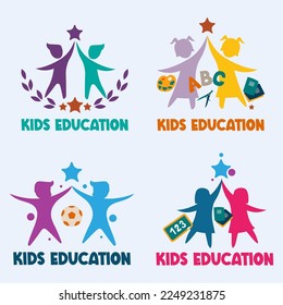 illustration vector graphic of logo education kids ideas fit for kid foundation,play class, kindergarden etc