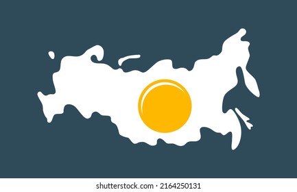 Illustration vector graphic logo of Egg Russia map Food