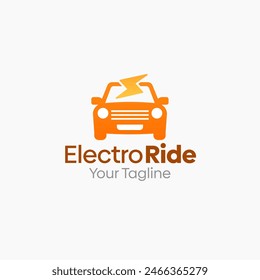 Illustration Vector Graphic Logo of Electro Ride. Merging Concepts of a Flash Thunder and Car Shape. Good for business, startup, company logo