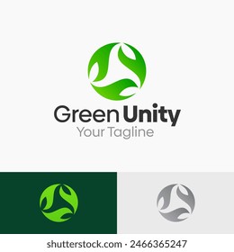 Illustration Vektorgrafik Grafiklogo von Green Unity. Verschmelzung von Öko-, Blatt- oder Naturkonzepten. Gut für Unternehmen, Startup, Firmenlogo