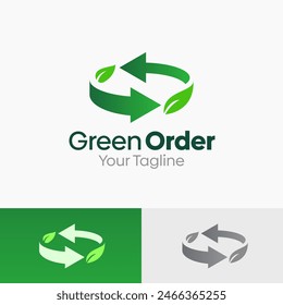 Illustration Vektorgrafik Grafiklogo der grünen Ordnung. Verschmelzung von Öko-, Blatt- oder Naturkonzepten. Gut für Unternehmen, Startup, Firmenlogo