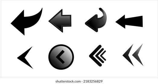 Illustration vector graphic of logo, icon left arrow or back buttons. Perfect for symbols, profiles, manual buttons, next button on computer, application, web, etc. Unique and simple vector design.