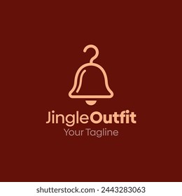 Illustration Vector Graphic Logo of Jingle Outfit. Merging Concepts of a Hanger Fashion and Bell Ringtone Shape. Good for Fashion Industry, Business Laundry, Boutique, Garment, Tailor and etc
