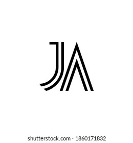  illustration vector graphic of logo letter ja line
