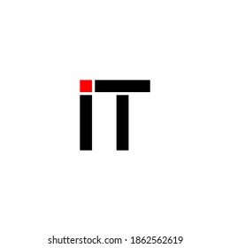 ilustración vector gráfico de la letra del logotipo i t negro