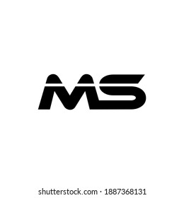  gráfico vectorial de ilustración ms de letra de logotipo