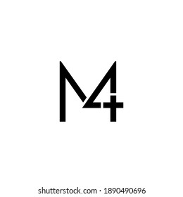  ilustración vectorial gráfico de la letra del logotipo m4t