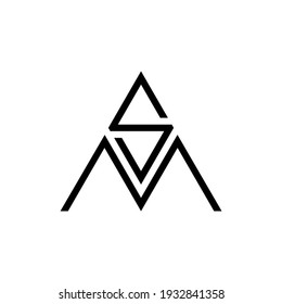 ilustración vectorial gráfico de la letra del logotipo triángulo sm