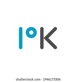ilustración vectorial gráfico de la letra del logotipo rk azul gris